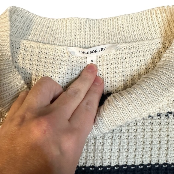 Emerson Fry DAILY SWEATER - NAVY FRENCH STRIPE ORGANIC Small - Picture 5 of 7